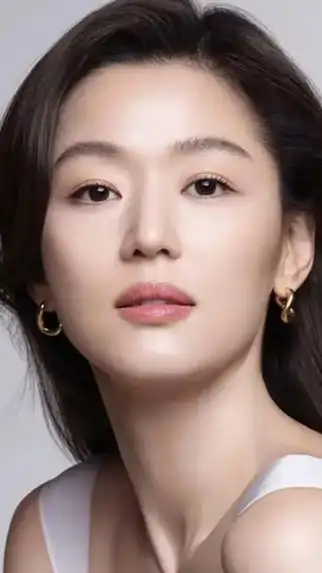 La actriz surcoreana Jun Ji-hyun posando en un evento, mostrando su icónica elegancia y estilo.